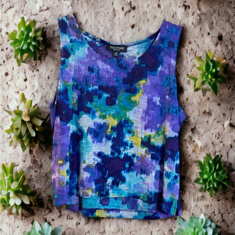 3/$15 Perceptions Watercolor Tank Top